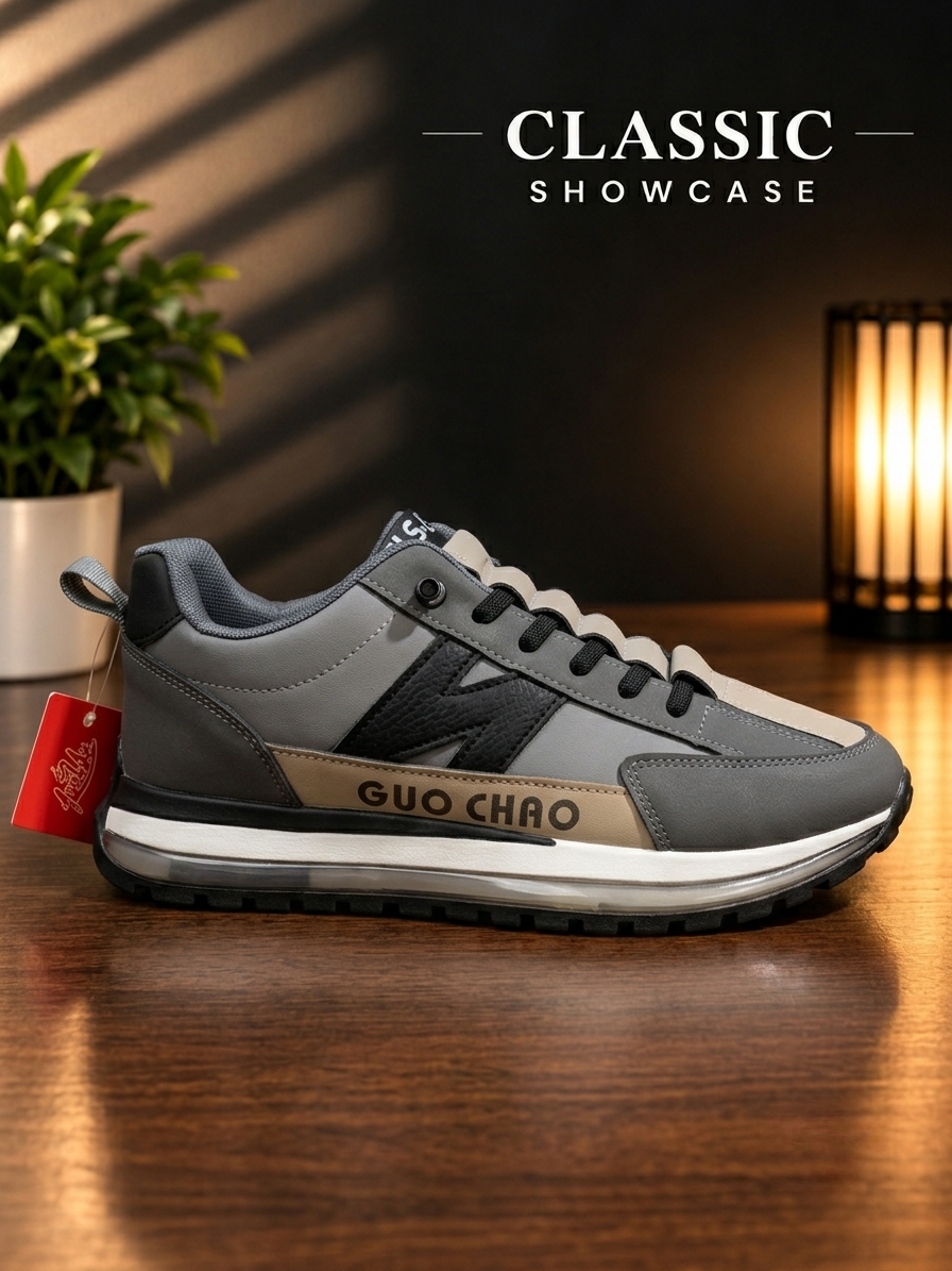 Men’s Grey Casual Sneakers | Premium Stylish Shoes | AURA Wear